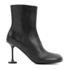 Balenciaga Black Leather Lady Ankle Boots In Black