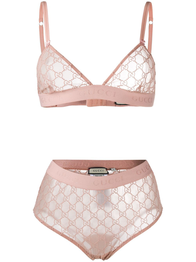 Gucci Gg Bra And Slip In Rosa