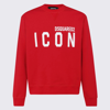 Dsquared2 Large Icon Slogan Cotton Sweatshirt In Dark Red
