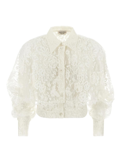 Alexander Mcqueen Lace Shirt In Blanco