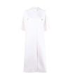 Valentino V Logo-plaque Hooded Coat In Ivory