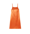 Loewe Silk-paneled Satin Dress In Orange
