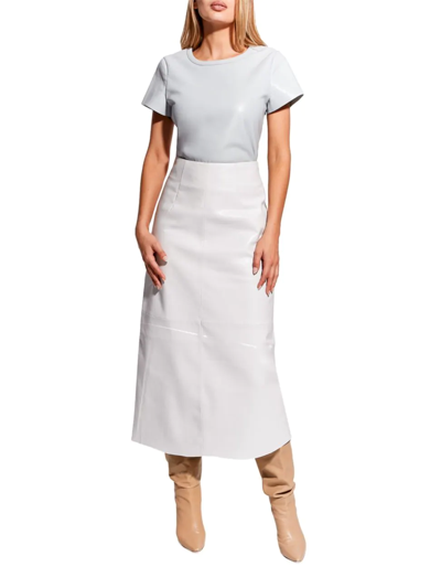 As By Df New Guard Recycled Leather T-shirt In Cashmere Gray