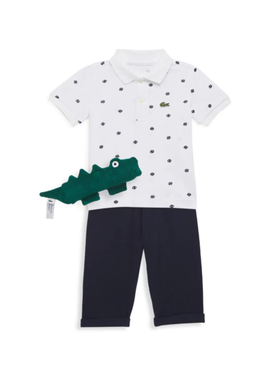 Lacoste Baby Boy's Muraille One-piece Gift Set In White/navy