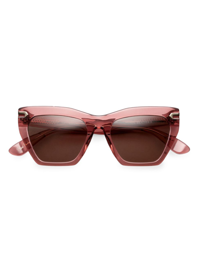 Feroce Heather 51mm Squared Cat Eye Sunglasses In Vino