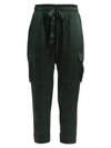 Cami Nyc Carmen Silk Charmeuse Cargo Pants In Hunter