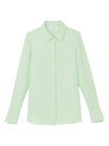 Lafayette 148 Scottie Concealed Placket Blouse In Mint