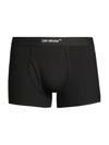 Off-white Logo-waistband Boxer Single Pack In Black White