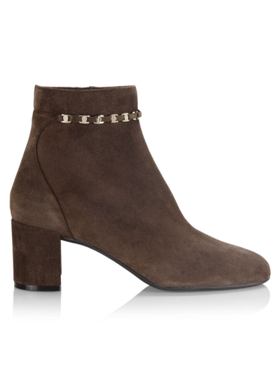 Ferragamo Ghila Leather Zip Ankle Booties In Brown