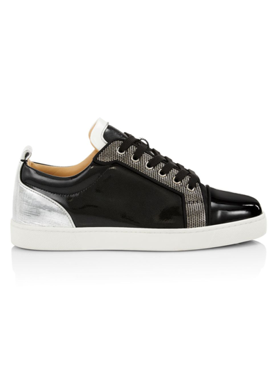 Christian Louboutin Men's Louis Junior Orlato Patent Leather Low-top Sneakers In Version Multi