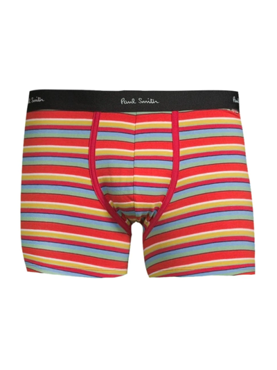 Paul Smith Striped Cotton-blend Trunks In Neutral