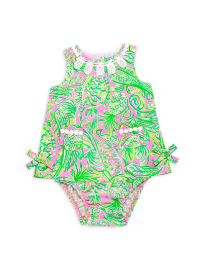 Lilly Pulitzer Baby Girl's Lilly Shift Bodysuit In Pink Multi