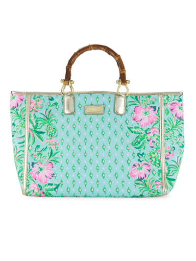 Lilly Pulitzer Greydon Canvas Tote Bag In Surf Blue