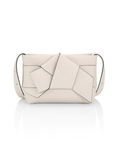 Acne Studios Women's Musubi Knotted Leather Shoulder Bag In White