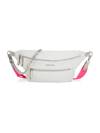 Mz Wallace Crosby Quilted Nylon Crossbody Sling Bag In Pearl With Iridescent