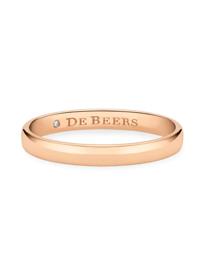 De Beers Jewellers Wide Court Band 18k Rose Gold Wedding Ring In Pink