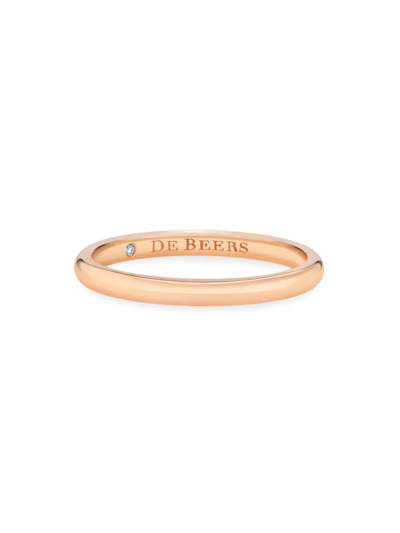 De Beers Jewellers 18k Rose Gold Classic Wedding Band In Pink