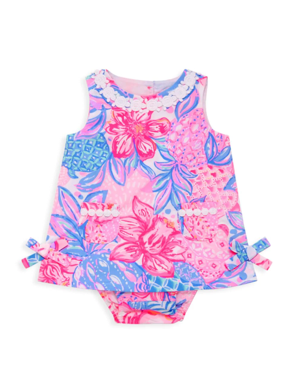 Abito Baby Lilly Pulitzer Glisten In The Sun In Cotone Multicolor Taglie 3/6, 12/18, 18/24 Mesi