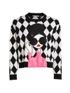 ALICE AND OLIVIA WOMEN'S GLEESON APPLIQUÉ CREWNECK SWEATER