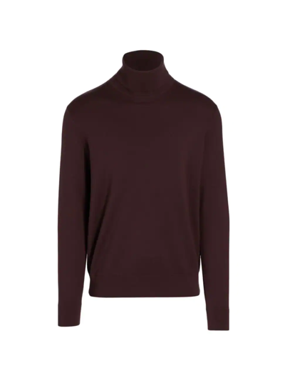 Loro Piana Dolcevita Slim-fit Cashmere, Virgin Wool And Silk-blend Rollneck Sweater In Brown