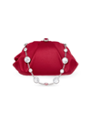 Judith Leiber Satin Gem-embellished Clutch-on-chain In Crimson