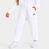 Nike Women's Sportswear Club Fleece Mid-rise Oversized Cargo Sweatpants In White/black