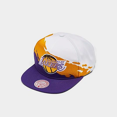 Mitchell And Ness Mitchell & Ness Los Angeles Lakers Nba Paintbrush Snapback Hat In Purple/yellow