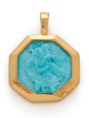 Monica Vinader Gold St Christopher Gemstone Pendant Turquoise In Gold