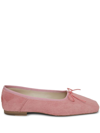 Mansur Gavriel Mansur Gavirel Women's Square Toe Bow Accent Ballet Flats In Pink