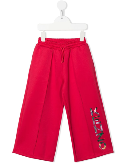 Kenzo Kids' Logo-print Jogging Bottoms In Pink