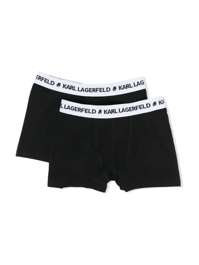 Karl Lagerfeld Kids' Black Set For Boy With White Logo