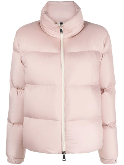 Moncler High-neck Puffer Jacket In Pink