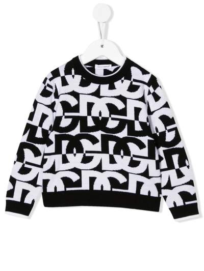 Dolce & Gabbana Black & White Wool Baby Sweater