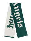 Palm Angels Logo-intarsia Scarf In Green