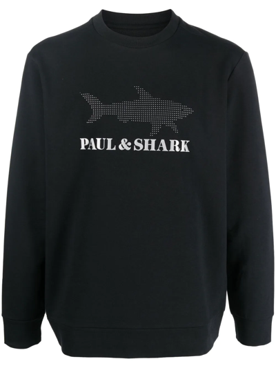 Paul & Shark Logo-print Sweatshirt In Black