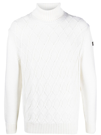 Paul & Shark Knitted Roll-neck Jumper In White