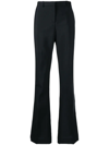 Versace Black Bell-bottom Tailored Trousers In Black