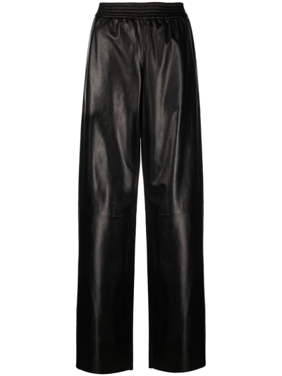 Drome High-waisted Leather Trousers In Black