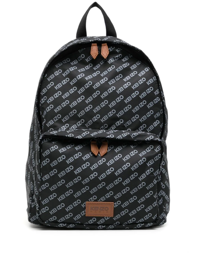 Kenzo Logo-print Backpack In Black