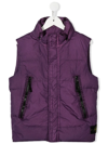 Stone Island Feather-down Hooded Gilet In Purple