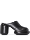 JIL SANDER 95MM BLOCK HEEL LEATHER MULES