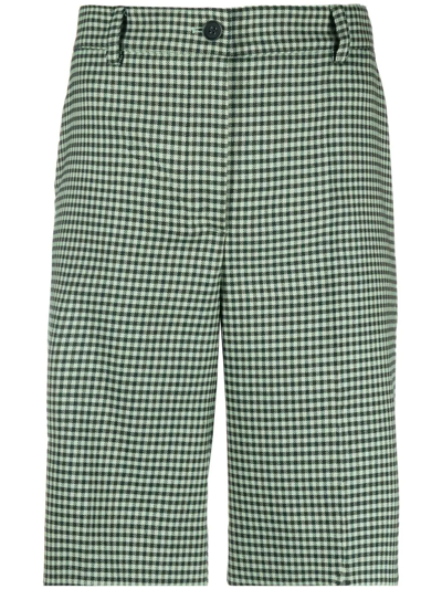 P.a.r.o.s.h Check-pattern Bermuda Shorts In Green
