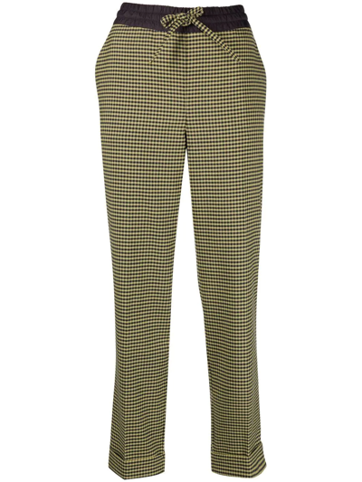P.a.r.o.s.h Tapered Checked Trousers In Yellow