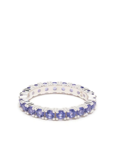 Hatton Labs Crystal-embellished Sterling-silver Ring In Blue