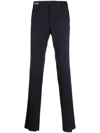 Corneliani Straight-leg Cotton-wool Trousers In Blue