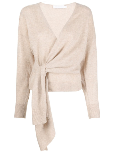 Jonathan Simkhai Recycled Cashmere-knit Wrap Jumper In White