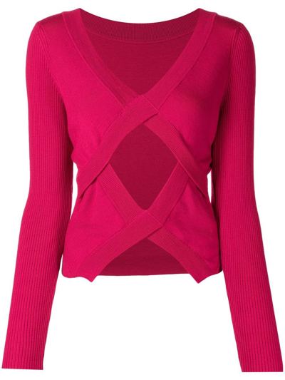 Antonio Marras Cut-out Virgin Wool Jumper In Pink