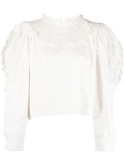 Sea Broderie Anglaise Blouse In White