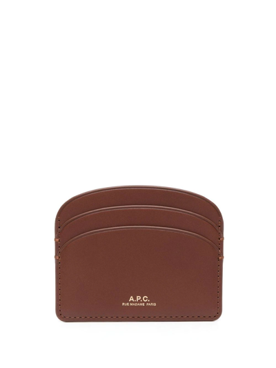 Apc Foil-print Cardholder In Brown