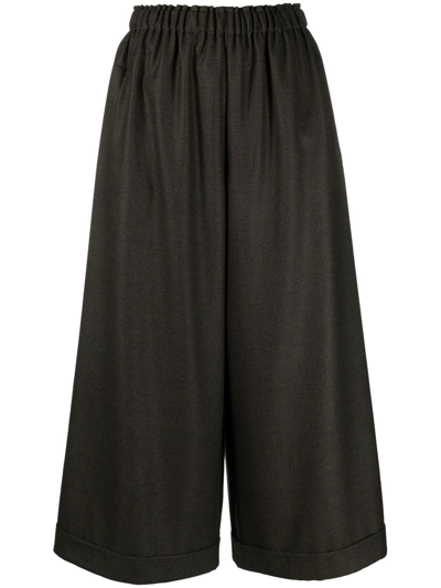 Daniela Gregis Houndstooth Wide-leg Trousers In Black
